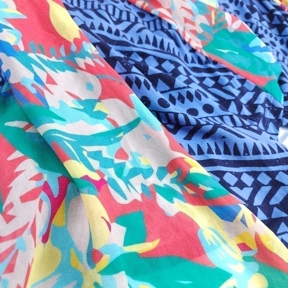 Soft Surroundings Multicolored Sheer Cascade Vest Sz S/M - Picture 5 of 12